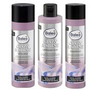 Balea Professional Glow & Shine Shampoo 250 ml, balsamo 200 ml, cura dei capelli, 200 ml, con spazzola massaggiante per cuoio capelluto