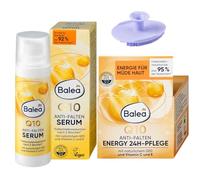Balea Set da 2: crema viso Q10 antirughe Energy 24H, 50 ml + siero Q10 antirughe, 30 ml + spugna in silicone bonus