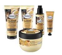 Balea - Set da 5 pezzi per la cura dei capelli: Shampoo Repair Intensiv 250ml + Balsamo Oil Repair Intensivo 200ml + Olio per capelli