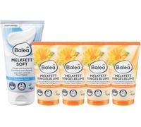 Balea Set da 5 pezzi per la cura della pelle: grasso mungente morbido per la prevenzione e la cura delle zone fragili della pelle (150 ml) + grasso mungitorio fiore di mancia per la pelle secca come