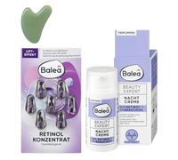 Balea Set di 2 - Crema notte Beauty Expert (30 ml) + concentrato di retinolo (7 pz.) + massaggio viso Bonus Gua Sha
