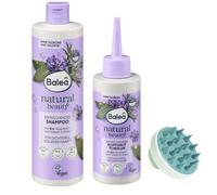 Balea Set di 2 : Shampoo Natural Beauty erbe rinfrescanti, 400 ml + tonico per cuoio capelluto Natural Beauty, 150 ml + spazzola massaggiante per cuoio capelluto