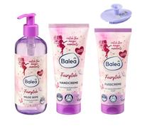 Balea - Set di 3 saponi liquidi Fairytale (300 ml) + crema mani Fairytale (100 ml) + crema piedi Fairytale (100 ml) + spugna in silicone bonus
