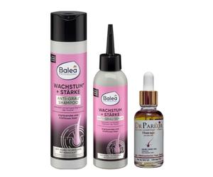Balea - Siero per capelli anti-grigio 150 ml + shampoo anti-grigio Balea Crescita + olio per la cura dei capelli Dr Parixir anti-caduta Siero anti-caduta