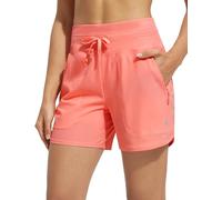 baleaf - Costume da bagno da donna da 5 pollici, UPF50+, ad asciugatura rapida, con tasca con cerniera, a vita alta, S