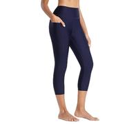 BALEAF Costume da bagno da donna lungo da donna, lunghezza al ginocchio, a vita alta, con tasche, UPF50+, con fodera, Blu navy-50,8, L