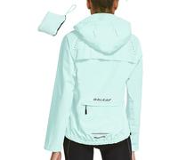 baleaf - Giacca da ciclismo da donna, impermeabile, traspirante, giacca a vento estiva, leggera, adatta per il trekking, verde smeraldo, XXL