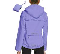 baleaf - Giacca da ciclismo da donna, impermeabile, traspirante, giacca a vento estiva, leggera, adatta per il trekking, Lilla, XL