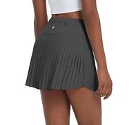 BALEAF Gonna da tennis da donna con pantaloni, gonna estiva plissettata, corta, da golf, con pantaloni interni, gonna sportiva, Grigio scuro classico, XXL