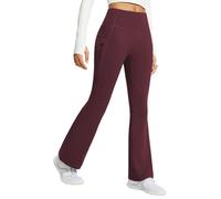 BALEAF - Leggings da donna foderati in pile, a zampa, termici, con tasche, per yoga e camminate, impermeabili, a vita alta, taglio bootcut bootleg, L