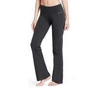 baleaf Pantaloni da Yoga Donna Pantaloni Campana Donna con Vita Alta Tasca Interna Tanspirante Comodo Pantaloni Sportivi a Casa Grigio 30 inch S