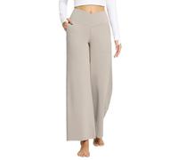 BALEAF - Pantaloni sportivi da donna con tasche, pantaloni larghi ed eleganti in tessuto, a vita alta, per yoga, jogging, a gamba larga, modellanti sulla pancia, cachi, L