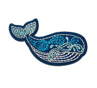 Balena animali - Toppe termoadesive Patch Toppa ricamate, misura: 7 x 3,5 cm
