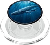 Balena blu osservatore balena subacqueo famiglia balena nell'oceano PopSockets PopGrip per MagSafe