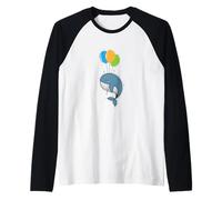 Balena Blu pende da Balloon Maglia con Maniche Raglan