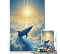 Balena celeste che sorge verso il sole - Puzzle da 1000 pezzi per ragazzi - Richiamo di potere,fuga serena,bordi precisi - Regalo di compleanno (50x75cm)