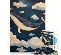 Balena che nuota tra le nuvole Puzzle da 1000 pezzi Gioco di sfida mentale Taglio di precisione Divertente sfida per il tempo di attesa (50x75cm)