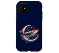 Balena Cosmica davanti alla Luna - visuale soprannaturale spazio Custodia per iPhone 11