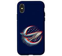 Balena Cosmica davanti alla Luna - visuale soprannaturale spazio Custodia per iPhone X/XS