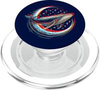 Balena Cosmica davanti alla Luna - visuale soprannaturale spazio PopSockets PopGrip per MagSafe