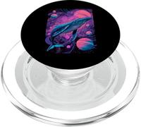 Balena cosmica fluttuante attraverso pianeti e spazio illustrazione PopSockets PopGrip per MagSafe