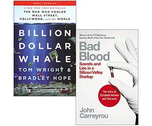 Balena da un miliardo di dollari di Tom Wright, Bradley Hope & Bad Blood Segreti e bugie in una startup della Silicon Valley di John Carreyrou Set di 2 libri