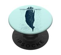 Balena e Nave, Oceano, Marina, Nautica, Nave, Mare Costiero PopSockets PopGrip Adesivo
