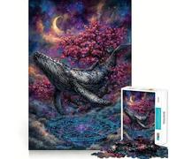 Balena in un paesaggio celeste da sogno Puzzle per adulti 1000 pezzi Gioco di memoria e allenamento per la mente Taglio di precisione Finitura di alta qualità Un modo coinvolgente per trascorrere