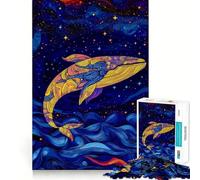 Balena nel cielo notturno Puzzle da 1000 pezzi per ragazzi Gioco stimolante per la mente Montaggio sicuro e stabile Divertimento in famiglia Attività serale (38x52cm)