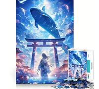 Balena nel cielo Puzzle da 1000 pezzi Gioco creativo Incastro perfetto,nessun pezzo si stacca Attività per rafforzare i legami affettivi (50x75cm)