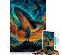 Balena nel cielo Puzzle da 1000 pezzi per adulti Gioco di memoria divertente Componenti robusti e ben definiti alleviare lo stress (50x75cm)