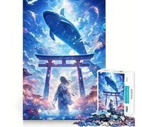 Balena nel cielo Puzzle da 1000 pezzi per ragazzi Gioco stimolante per la mente Incastri perfetti,senza spazi vuoti Attività rilassante di gruppo al chiuso (38x52cm)