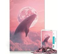 Balena nel cielo rosa Puzzle per adulti da 1000 pezzi Allenamento mentale divertente Pezzi senza sbavature Attività di gruppo emozionante (38x26cm)