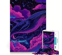 Balena nello spazio Puzzle da 1000 pezzi Gioco di concentrazione Artigianato di taglio esperto Hobby affascinante per i momenti di svago (38x52cm)