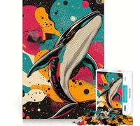Balena nello spazio Puzzle da 1000 pezzi per adulti Gioco di memoria e apprendimento Incastro perfetto,senza spazi vuoti Attività rilassante per la pausa mentale (50x75cm)