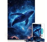 Balena nello spazio Puzzle da 1000 pezzi per adulti Gioco di memoria e apprendimento Incastro perfetto,senza spazi vuoti Attività rilassante per pause mentali (38x52cm)