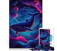 Balena nello spazio Puzzle da 1000 pezzi per ragazzi Gioco stimolante per la mente Incastri perfetti,senza spazi vuoti Attività rilassante di gruppo al chiuso (38x26cm)