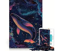 Balena nello spazio Puzzle per adulti 1000 pezzi Gioco di memoria e allenamento per la mente Taglio preciso Finitura di alta qualità Un modo coinvolgente per trascorrere il tempo libero (38x26cm)
