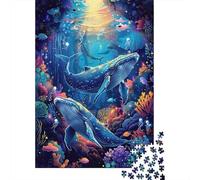 Balena Oceano Puzzle 1000 Pezzi Carta per Adulti Mondo Sottomarino Gioco di Puzzle 1000 Pezzi Relax Arredo Casa Idea Regalo Famiglia 70x50cm/1000pcs