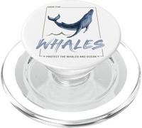 Balena Proteggi le balene mare Disegno ad acquerello PopSockets PopGrip per MagSafe