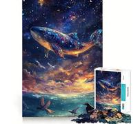 Balena tra le stelle Puzzle 1000 pezzi Gioco di memoria Divertente Bordo liscio Incastro perfetto Un modo divertente per riempire le ore vuote (38x26cm)