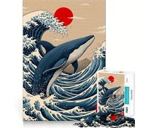 Balena ﹨u Puzzle a onda 1000 pezzi Gioco di memoria Divertente Qualità professionale Taglio Regalo premuroso per attività mentale (38x26cm)
