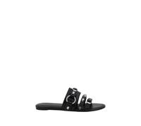 Balenciaga Black Calf Leather Bos Taurus Flat Sandals - EU39/US9