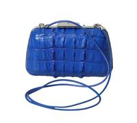 Balenciaga Blue Exotic Skin Leather Shoulder Crossbody Box Clutch Bag
