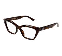 Balenciaga Donna BB0342O 006 Montature da vista Acetato Havana Trasparente Cat Eye