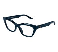 Balenciaga Donna BB0342O 009 Montature da vista Acetato Blu Trasparente Cat Eye