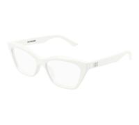 Balenciaga Donna BB0342O 011 Montature da vista Acetato Bianco Trasparente Cat Eye