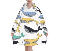 Balene Animale balena,Felpa con cappuccio oversize da donna, felpa con cappuccio, coperta in flanella