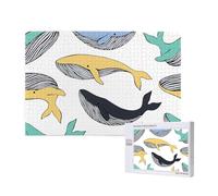 Balene Animale balena,Puzzle in legno da 1000 pezzi per famiglie, puzzle per adulti e adolescenti