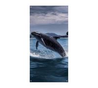 Balene che saltano Copertura per porta Banner Forniture per decorazioni per feste Portico Appeso Banner Personalizzazione Banner per feste di compleanno Giardino Prato